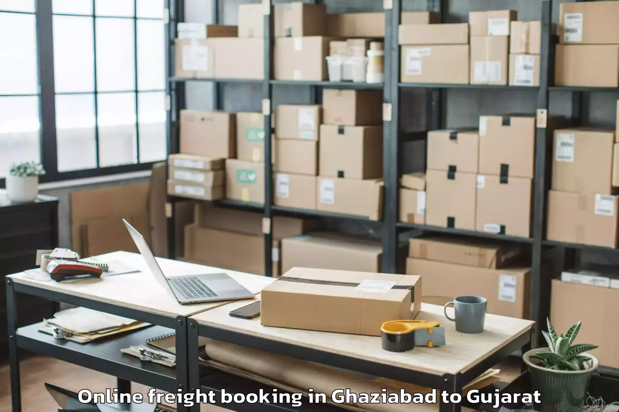 Reliable Ghaziabad to Khambhaliya Online Freight Booking